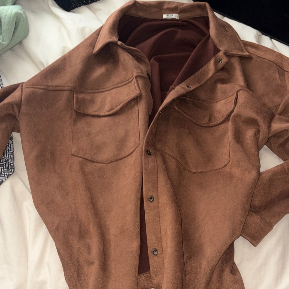 Ardene Brown Lightweight Shirt Jacket - Picture 3 of 5